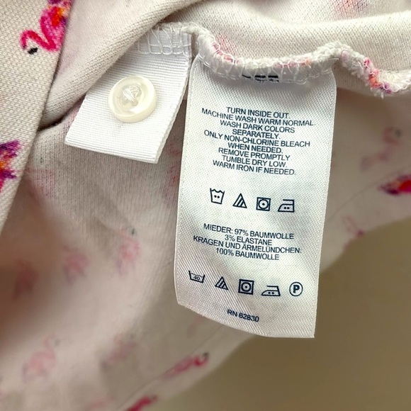 Women’s Lands End Flamingo Tank Top, Size Small (6-8) White/Pink - Picture 5 of 6
